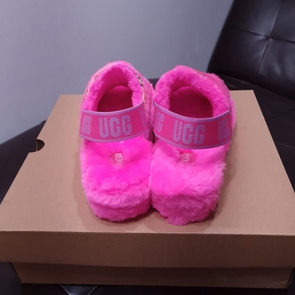 Ugg Fluff Yeah Tiger Flower Bright Pink Slingback Slip-on Slipper Womens US 11 - Picture 5 of 16